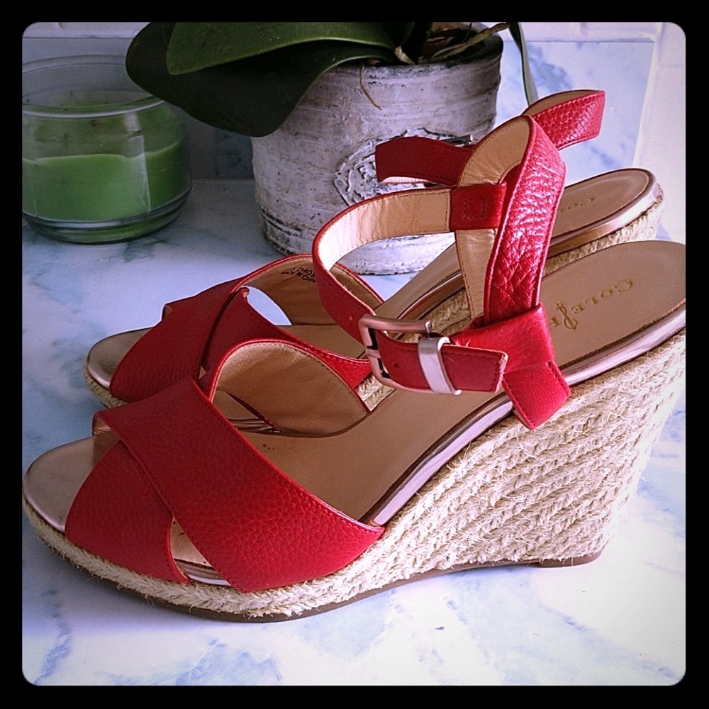 Cole Haan red wedge